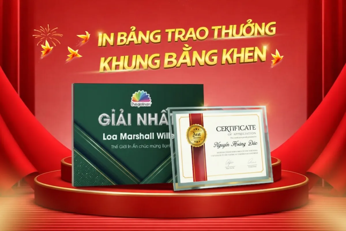 In Bảng trao thưởng - Khung bằng khen: Điểm nhấn không thể thiếu cho tiệc Tất niên - Year end Party